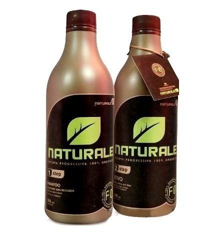 KIT Escova Progressiva ORGÂNICA SEM fORMOL -AFRO 100% Liso Naturale 300ml